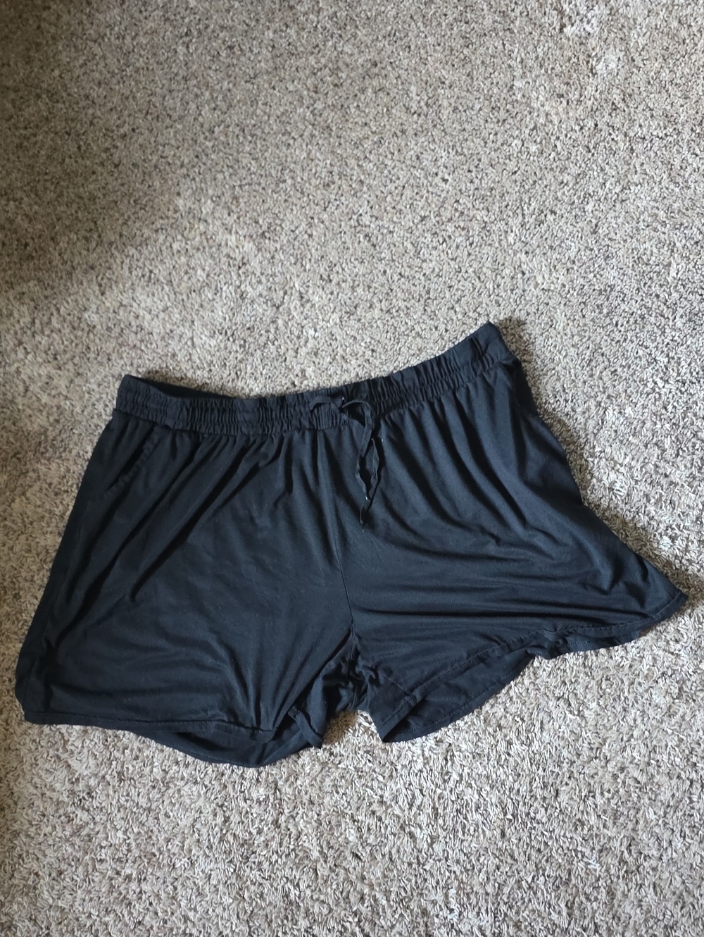 Real Essentials Black Lightweight Lounge Shorts